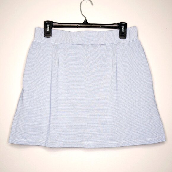 Izod Golf Blue & White Striped Pull-On Skort w/ Matching Shorts & Pockets - M - Picture 2 of 2